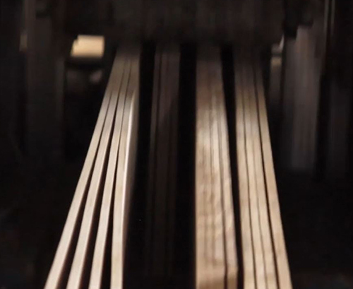 Building Structured Flooring, Sawyer Mason Wide Plank Flooring - Face Veneer Final Cutting