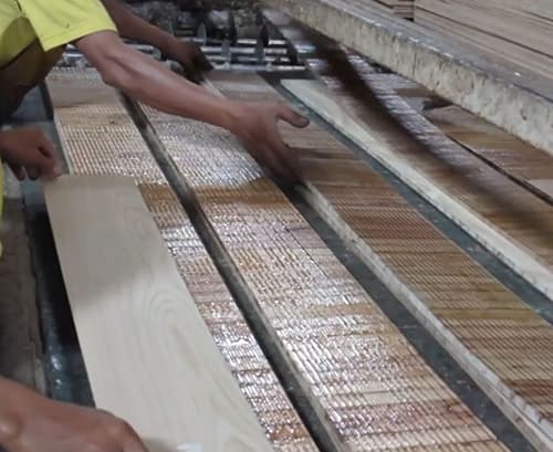 Building Structured Flooring, Sawyer Mason Wide Plank Flooring - Core and Face Veneer Lamination Prep