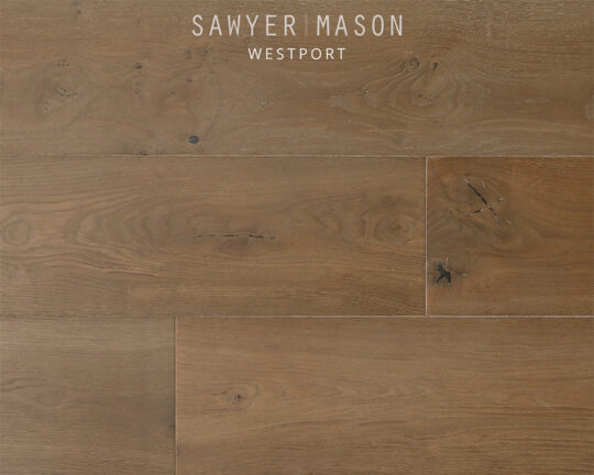 Brown wood floor with small knots.