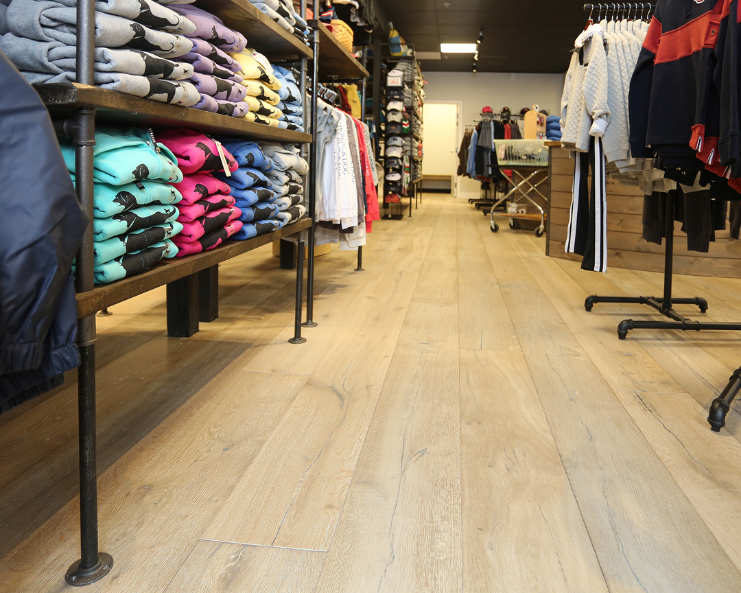 Commercial store with wide plank Sonoma installed