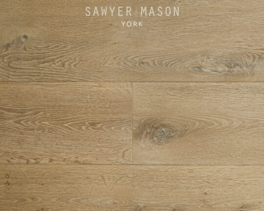 Medium brown flooring with wire brushed grain and texture.