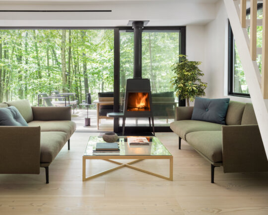 Modern wood floor in a living room.