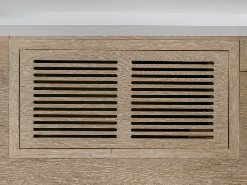 Air grille and matching wood floor.