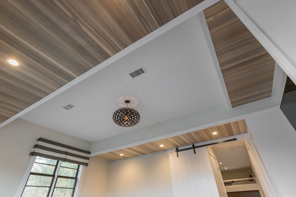 Ceiling with unique wood paneling