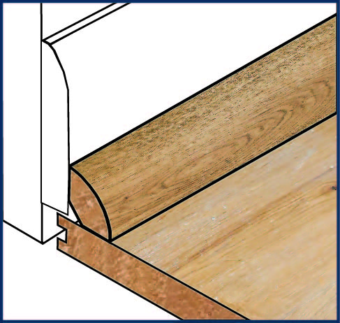 Quarter round floor transition
