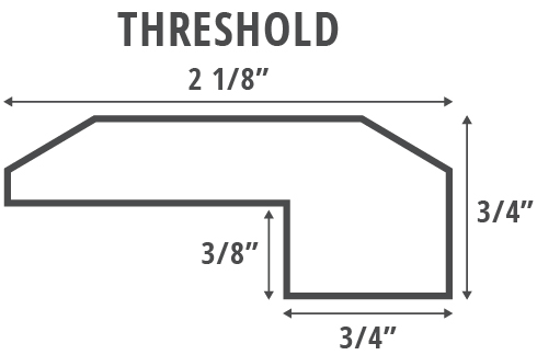 Threshold floor transition dimensions