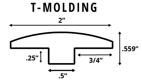T-molding floor transition dimensions